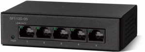 Switch Cisco Fast Ethernet SF110D-05, 5 Puertos 10/100Mbps, 1 Gbit/s - No Administrable ― Producto con 1 año de uso en oficina