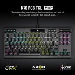 Teclado Gamer Corsair K70 RGB TKL Champion Series, Teclado Mecánico, Switch OPX, Alámbrico, Negro (Inglés) - Imagen adicional 2