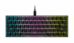 Teclado Gamer Corsair K65 RGB Mini 60%, Teclado Mecánico, Switch Cherry MX Speed, Alámbrico, Negro (Inglés)