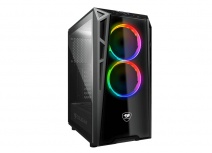Gabinete Cougar Turret con Ventana RGB, Midi-Tower, ATX/Micro-ATX/Mini-ITX, USB 2.0/3.1, sin Fuente, Negro