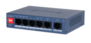Switch Dahua DH-CS4006-4ET2GT-36, 6 Puertos Fast Ethernet 10/100 4 x PoE 36W, 1.2 Gbit/s, 2000 Entradas, Administrado