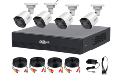 Dahua Kit de Vigilancia DH-KIT/XVR1B08-I/T/8-B1A21N-U-IL-A-0280B de 8 Cámaras CCTV Bullet con Grabadora de 8 Canales