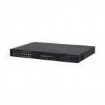 Switch Dahua Fast Ethernet DHT3720025, 18 Puertos 10/100Mbps (16x PoE) + 2 Puertos SFP Uplink, 7.2Gbit/s, 16000 Entradas - Administrable