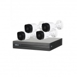 Dahua Kit de Vigilancia DH-XVR1A04-KIT3 de 4 Cámaras CCTV Bullet y 4 Canales, con Grabadora