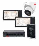 Dahua Videoportero/Interfon KITVPIP2MONCAMDH, 7", Altavoz, Alámbrico, Negro, Incluye 2 Monitores, Cámara IP y Switch PoE