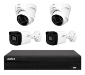 Dahua Kit de Vigilancia NVR1104HS-P-S3/H+IPC-B1E20+ IPC-T1E20 de 4 Cámaras IP Bullet/Domo con Grabadora de 4 Canales