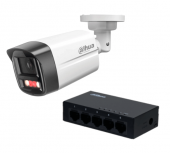 Dahua Kit de Vigilancia PFS3005-5GT DH-IPC-HFW1439TL1-A-IL de 1 Cámaras IP Bullet