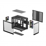 Gabinete DeepCool CG330 3F, Midi-Tower, Micro-ATX/Mini-ITX, USB 2.0, sin Fuente, 3 Ventiladores Instalados, Negro - Imagen adicional 3