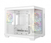 Gabinete DeepCool CG330 3F, Micro-Tower, Micro-ATX/Mini-ITX, USB 2.0/3.0, sin Fuente, 3 Ventiladores Instalados, Blanco - Imagen adicional 1