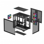 Gabinete DeepCool CG530 4F, Midi-Tower, ATX/Micro-ATX/Mini-ITX, USB 3.0, sin Fuente, 4 Ventiladores Instalados, Negro - Imagen adicional 11