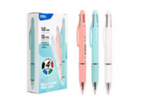 Deli Bolígrafo EQ181, Punto Mediano 1mm, Multicolor, 12 Piezas