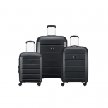 Delsey Kit de Maletas Binalong, 21", Cerradura de Llave TSA, Negro, 3 Piezas
