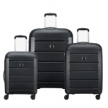 Delsey Kit de Maletas Binalong, 21", Cerradura de Llave TSA, Negro, 3 Piezas