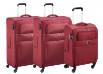 Delsey Kit de Maletas CUZCO, 28", Cerradura de Combinación, Rojo, 3 Piezas