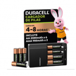 Duracell Cargador para 4 Pilas DAK24CAAA8, AA/AAA,