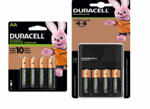 Duracell Cargador para 4 Pilas ECOM23, AA/AAA,