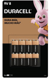 Duracell Pila C, 9V, 8 Piezas