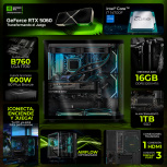Computadora Gamer DXT Gaming CM-01047, Intel Core i7-14700F, NVIDIA GeForce RTX 5060, 16GB, 1TB SSD, Wi-Fi, Windows 11 Prueba + Teclado/Mouse/Monitor de 27" - Imagen adicional 4