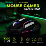 Mouse Gamer Ergonómico DXT Gaming Grip, Alámbrico, Óptico, 7.200DPI, USB-A, Negro - Imagen adicional 2