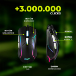 Mouse Gamer Ergonómico DXT Gaming Grip, Alámbrico, Óptico, 7.200DPI, USB-A, Negro - Imagen adicional 3