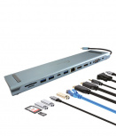 EC Line Docking Station EC-BYL-2003U2 USB-C, 2 x USB-C 3.0, 2 x USB-A 2.0, 2 x HDMI, 1 x RJ-45, 1 x VGA, 1 x 3.5mm, MicroSD/SD