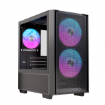 Gabinete Einarex PULSE PM150, Midi-Tower, Micro-ATX/Mini-ITX, USB 3.0, sin Fuente, 3 Ventiladores Instalados, Negro