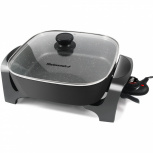 Elite Gourmet Sartén Eléctrico EG6201, 1200W, Antiadherente, Negro