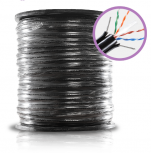 Enson Bobina de Cable UTP para Elevador, Cat6, 23 AWG, 305 Metros, Negro