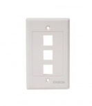 Enson Placa de Pared Universal, 3 Puertos, sin Jack, Blanco
