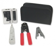 Enson Kit de Herramientas para Cables, Pinza Ponchadora, Probador de Cables, Peladora de Cable, Crimpeadora, Negro