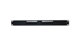 Enson Panel de Parcheo Cat5e, 12 Puertos RJ-45, 1U, Negro