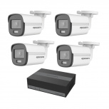 EPCOM Kit de Videovigilancia EKIT04CV/A de 4 Cámaras CCTV Bala y 4 Canales, con Grabadora y Accesorios