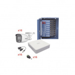 Epcom Kit de Vigilancia KE1080PL/16BCA de 16 Cámaras CCTV Bullet y 16 Canales, con Grabadora, Cables y Fuente de Poder