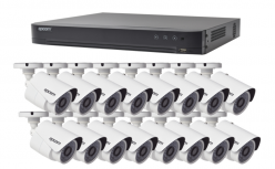 Epcom Kit de Vigilancia KEVTX8T16BW de 16 Cámaras CCTV Bullet y 16 Canales, con Grabadora