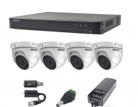 Epcom Kit de Vigilancia Turbo HD KEVTX8T4EW de 4 Cámaras y 4 Canales, con Grabadora DVR