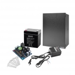 Epcom Kit Fuente de Poder para Videovigilancia RT1640SMP5PL4, Entrada 24V, Salida 12V, 4A — Incluye Batería, Gabinete, Transformador y Soportes