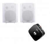 Epcom Kit Bocina SF775AW, Alámbrico, 20W RMS, Blanco, 2 Piezas - incluye Receptor Bluetooth