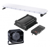 Epcom Kit de Sirena X75AKITF, Negro/Blanco, incluye Sirena X100F/Bocina XLS100/Barra de luces LED X75A Ámbar