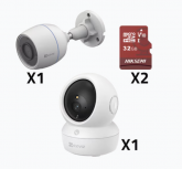 Ezviz Kit de Vigilancia CSH6C/5MP/H3C/KM2 de 2 Cámaras IP Bullet/Domo WiFi