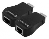 Folksafe Transmisor y Receptor Alámbrico por Cable Cat5/Cat5e/Cat6, Entrada 1 x RJ-45, Salida 1 x HDMI, hasta 30 Metros