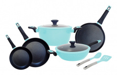 Foode Batería de Cocina FDE-03005, Aluminio, Antiadherente, 9 Piezas