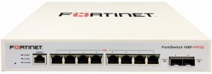 Switch Fortinet Gigabit Ethernet FortiSwitch 108F-FPOE, 8 Puertos PoE+ 10/100/1000 + 2 Puertos SFP, 130W, 20 Gbit/s, 8.000 Entradas - Administrable ― ¡Limitado a 5 unidades!