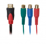 Fussion Acustic Cable HDMI 1.3 Macho - 3 x RCA Hembra, 120Hz, 3 Metros, Multicolor