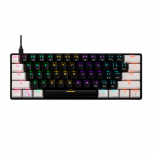 Teclado Gamer Gamdias AURA GK2 RGB, Teclado Mecánico, Switch Red, Alámbrico, Negro/Blanco (Inglés)