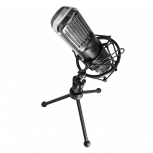 Game Factor Micrófono MCG600, Alámbrico, 1.35 Metros, Negro/Plata