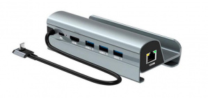 Generico Dock Steam Deck USB C, 3x USB 3.0, 1x HDMI/PD/RJ45, Gris