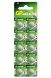 GP Batteries Pila Alcalina de Botón A76, 1.5V, 10 Pilas