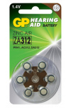 GP Batteries Pila Auditiva A312, 1.45V, 6 Pilas