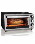 Hamilton Beach Horno Eléctrico Tostador 31142, 4 Rebanadas, Negro/Plata