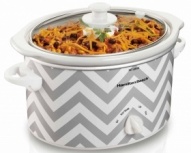 Hamilton Beach Olla de Cocción Lenta 33234, 2.8 Litros, Gris/Blanco